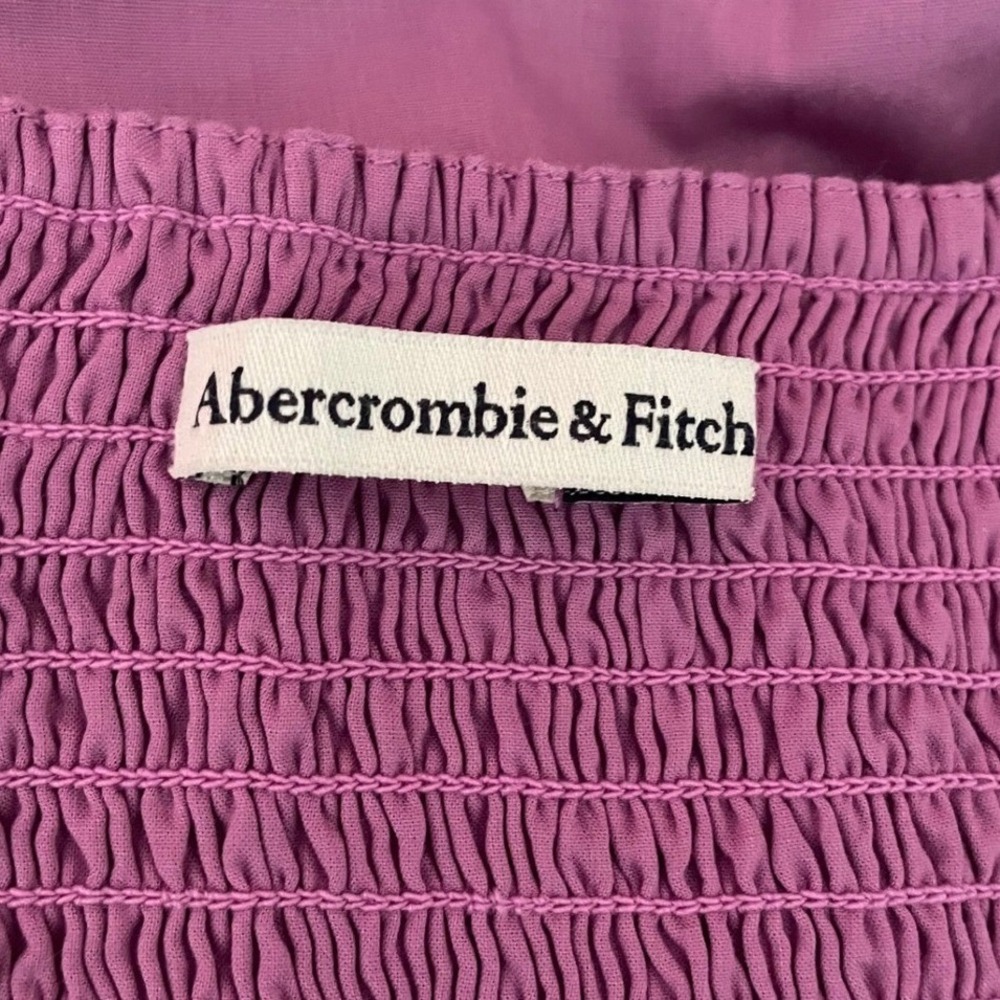 Abercrombie NEW Emerson Mini Dress Purple Cotton Blend XL Coquette Cottage Boho - Picture 5 of 8